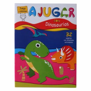 Libro A Jugar Con Dinosaurios Juega Y Colorea BEASCOA 20 Páginas