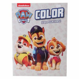 Libro Paw Patrol Color Con Pegatinas Pasta Gris LIBRO DIVO 15 Páginas