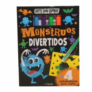 Libro Set Arte Con Espray Monstruos Divertidos EDIBOOK 48 Páginas
