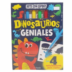 Libro Set Arte Con Espray Dinosaurios Geniales EDIBOOK 48 Páginas