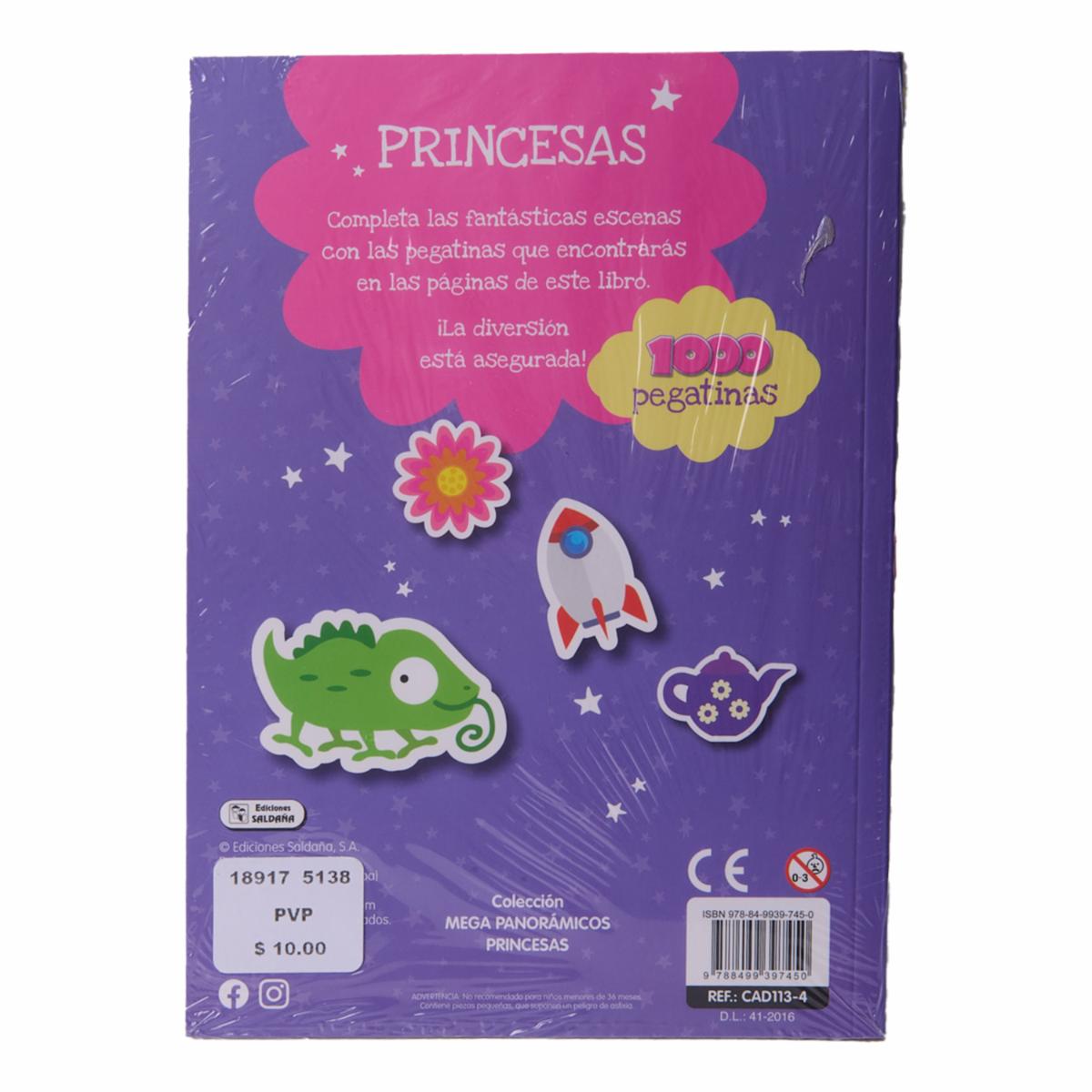Libro 1000 Pegatinas De Princesas SALDAÑA 120 Páginas