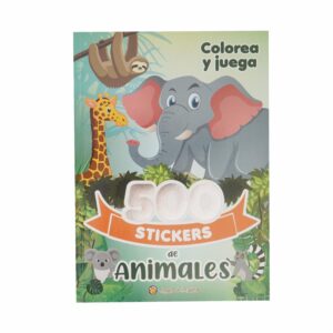 Libro Colorea Y Juega 500 Stickers De Animales EL GATO DE HOJALATA 25 Páginas