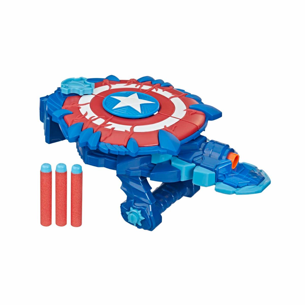 Lanzador Escudo Capitán América NERF Incluye 3 Dardos