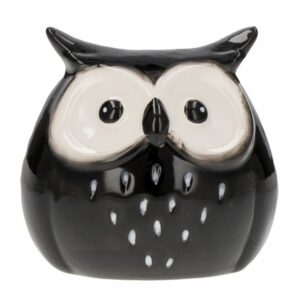 Búho Cerámica Negro JOY 10 X 9,9 Cm