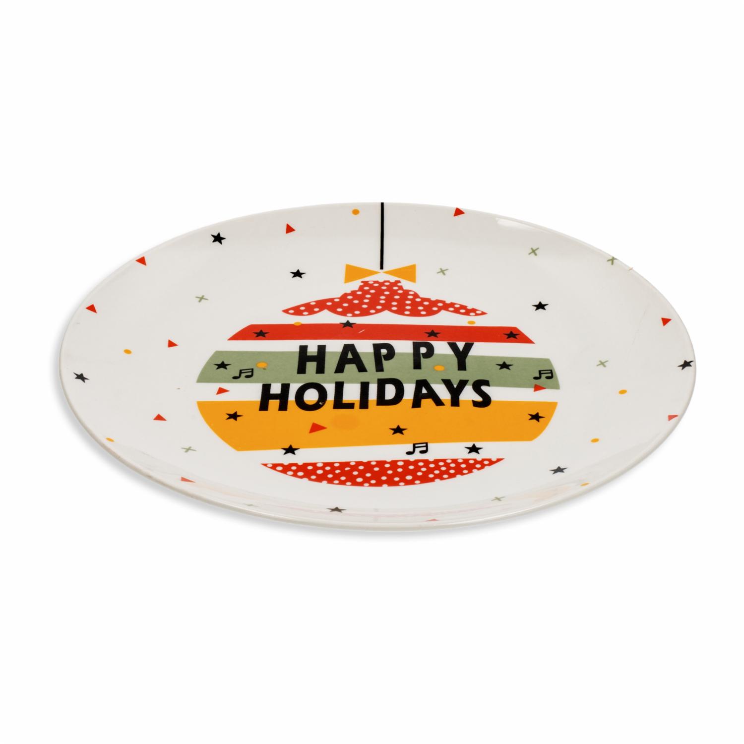 Set De Vajilla Navideña Diseño Árbol Bombillo JOY 16 Piezas - Imagen 2