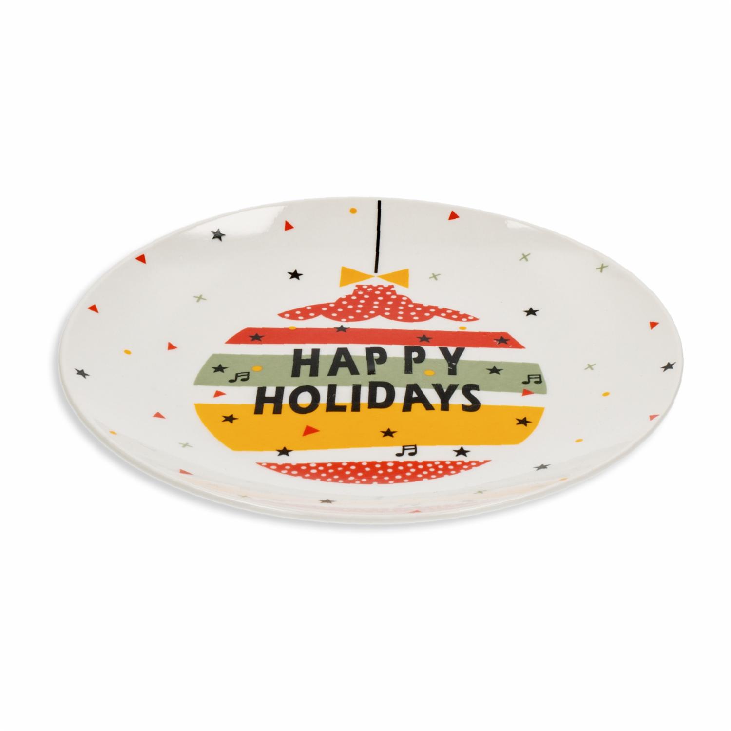 Set De Vajilla Navideña Diseño Árbol Bombillo JOY 16 Piezas - Imagen 3