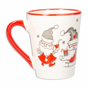 Jarro Navideño Diseño Santa Con Manija Roja JOY 260 Ml