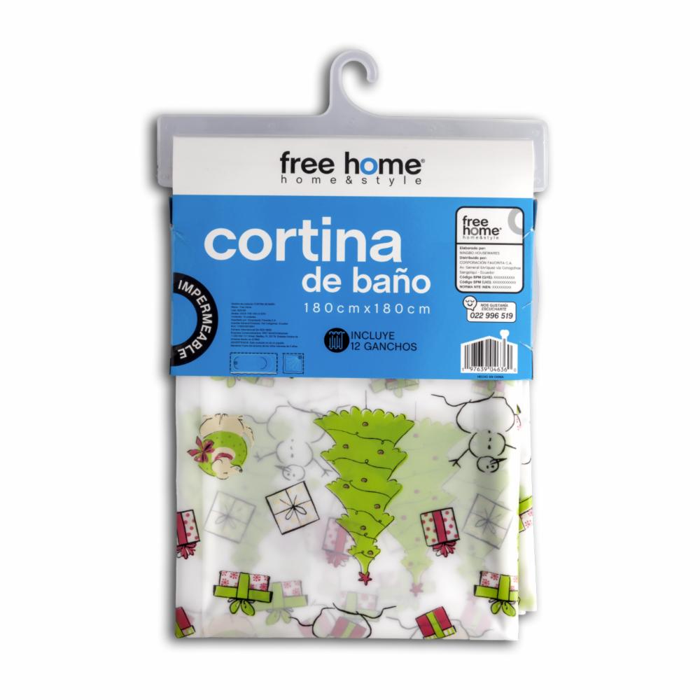 Cortina Navidad Árboles FREE HOME 180 X 180 Cm - Imagen 2