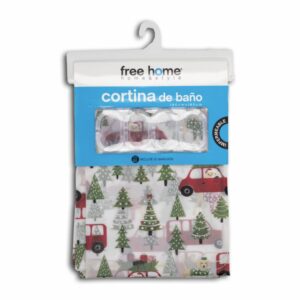 Cortina De Navidad Carro Santa FREE HOME 180 X 180 Cm