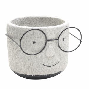 Maceta Diseño Cara Con Lentes LONSEN 13.5x12 Cm