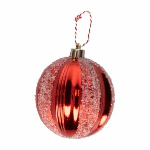 Esfera Navideña Caramelo Con Brillos Rojo JOY Unidad