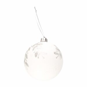 Esfera Navideña Blanca Y Plateada JOY Unidad