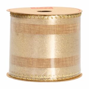 Cinta Navideña Dorada Con Líneas JOY Unidad