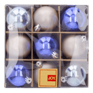 Bombillos Navideños Color Azul Y Champagne JOY 6 Piezas
