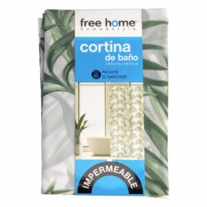 Cortina De Baño Con Hojas Verdes FREE HOME 180X180 CM