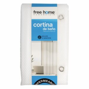 Cortina De Baño Básica Con Relieve Transparente FREE HOME 180X180 CM