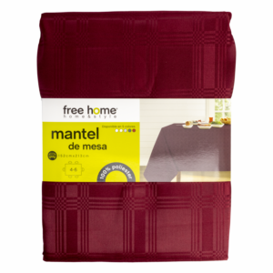 Mantel De Mesa Mantel 6 Puestos Rojo Vino FREE HOME 152X213 CM