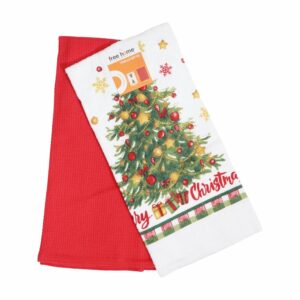 Set Toallas De Cocina Navidad Arboles FREE HOME 2 Piezas