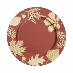 Plato Navideño Base Diseño Hojas Z&L 33 Cm