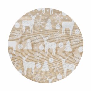 Plato Navideño Base Renos Blancos Z&L 33 Cm