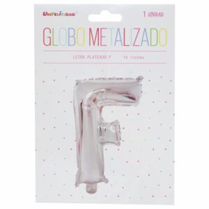 Globo Metalizado Plateado F UNIFELICIDAD 16"