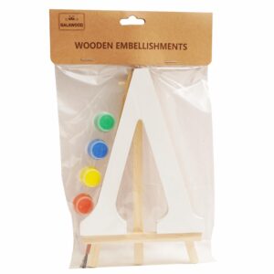 Set Letra V Madera Blanca Con Acuarelas BABY CRAFT 15X1.2 Cm