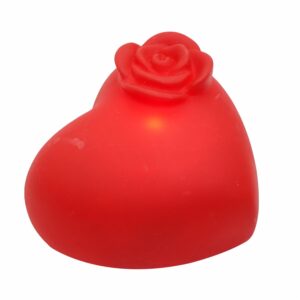 Adorno Corazón Con Rosa Luz Led HE WEI 1 Pieza
