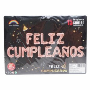 Globo Letras Feliz Cumpleaños Rosado Oro JASON BALLOONS 15 Piezas