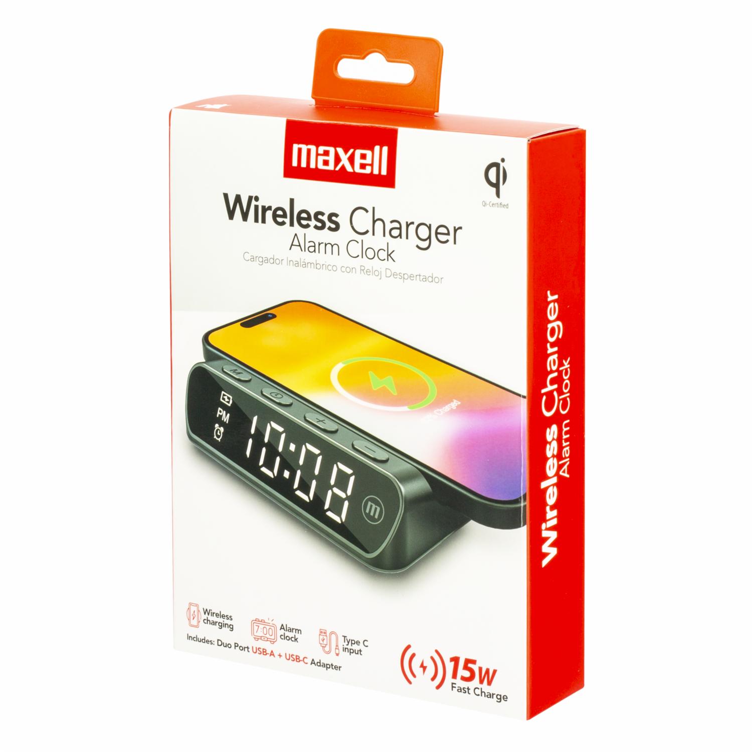Cargador 5 En 1 Con Reloj Despertador MAXELL Inalámbrico - Imagen 2