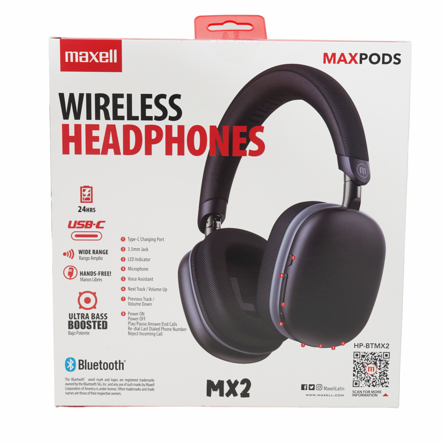 Audífonos Max Pods HP-BTMX2 Con Diadema MAXELL - Imagen 2