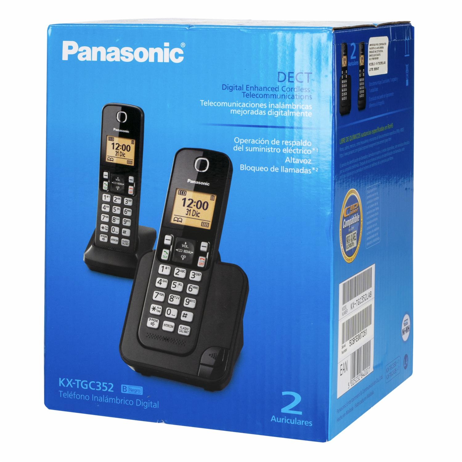 Teléfono Negro PANASONIC Inalámbrico