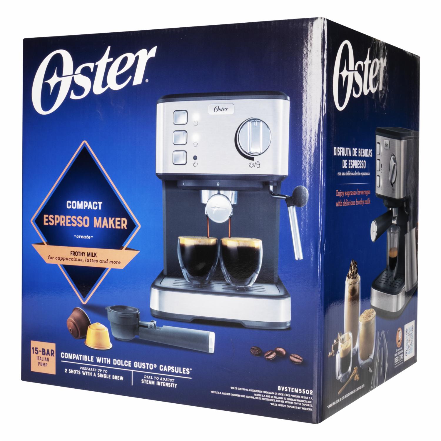 Cafetera Eléctrica Espresso Cappuccino Con Latte Maker BVSTEM5502-013 OSTER Unidad
