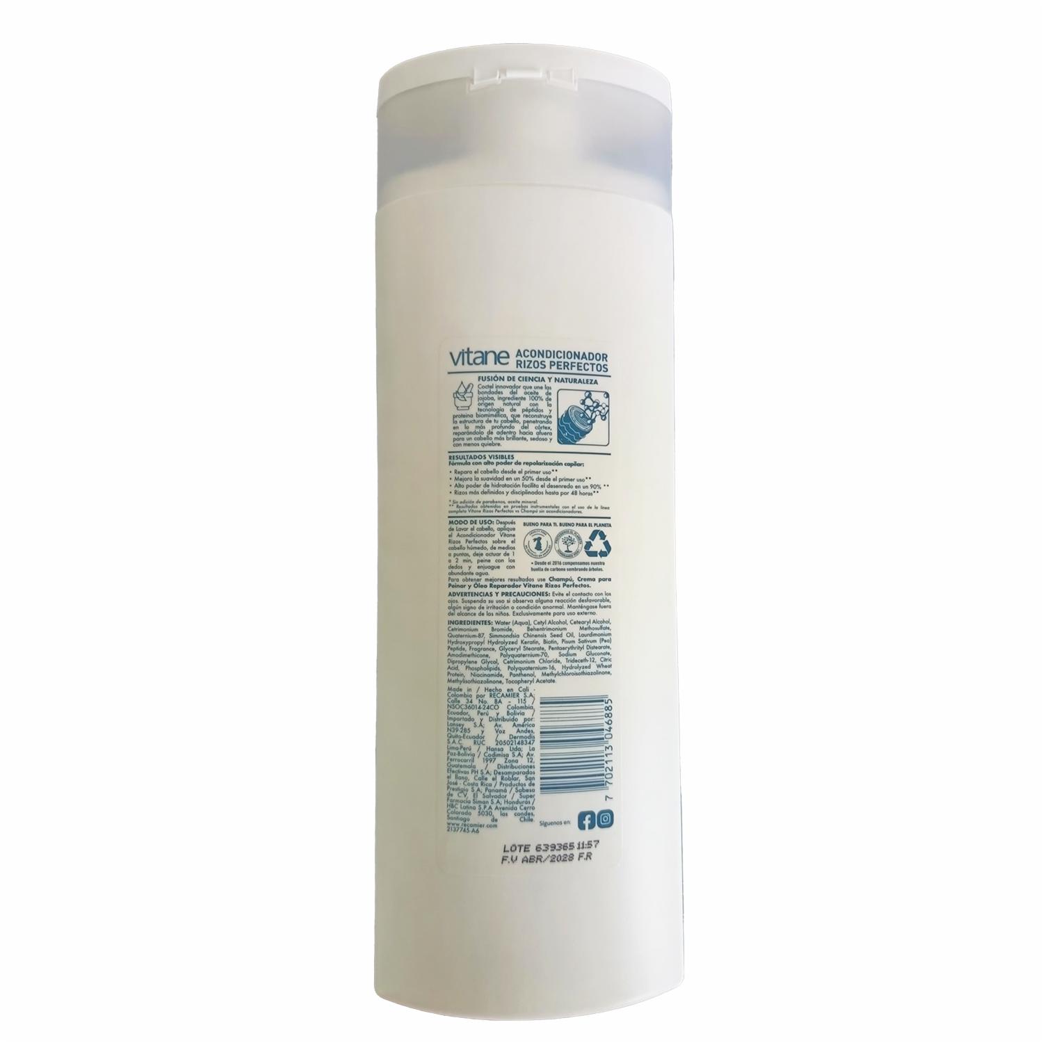 Acondicionador Rizos Perfectos con Péptidos VITANE 400 Ml - Imagen 2