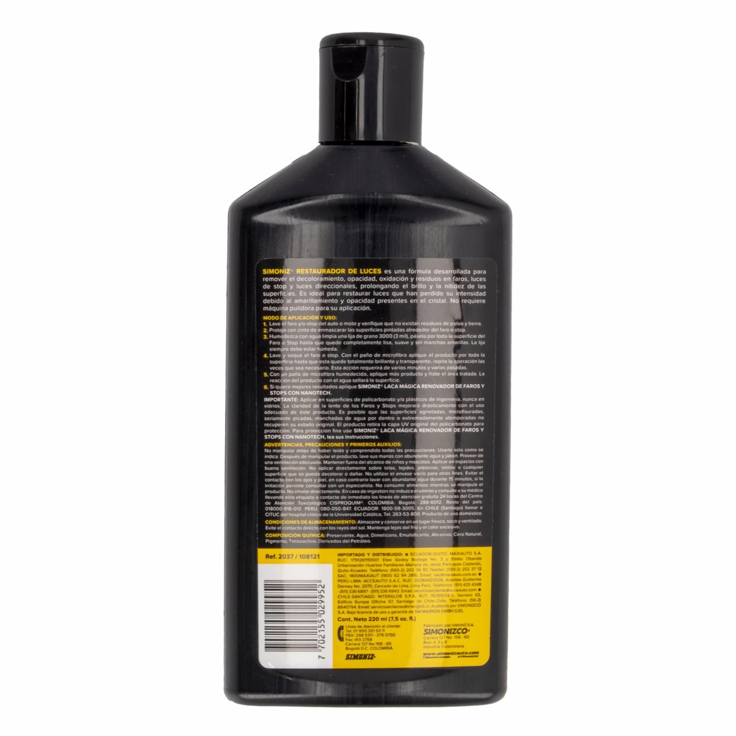 Renovador De Faros Guías 220Ml SIMONIZ Unidad - Imagen 2