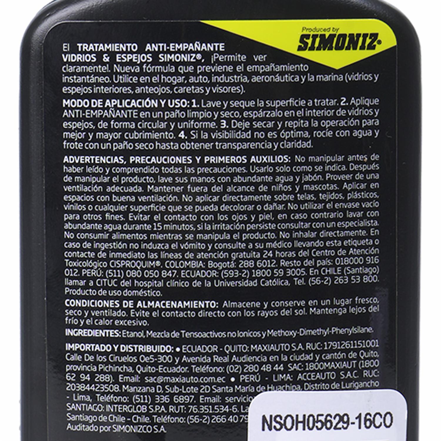 Anti Empañante De Automóvil SIMONIZ Unidad - Imagen 2