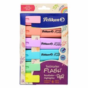 Marcador Resaltador Flash Pastel Surtido PELIKAN X 6 Uds