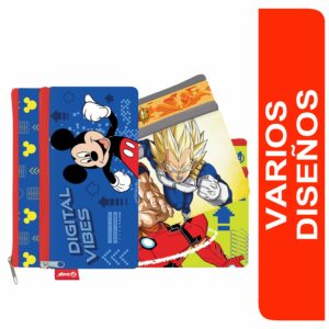 Cartuchera Niño 2 Bolsillos Personajes Surtidos PRIMAVERA 16X23,5X1Cm