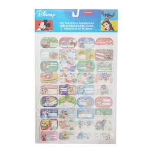 Tarjetas Adhesivas Para Regalos Con Acabado Metalizado Disney PRIMAVERA X 36 Piezas