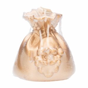 Vela Navideña Regalo De Santa Color Dorado MONICANDLES Unidad