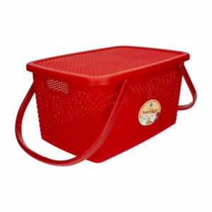Cesto Camping Con Tapa Rojo PLAPASA 38,5 X 26,5 X 19 Cm