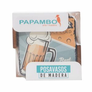 Posavasos Cerveza Madera RAFAELA ROJAS 8,5 X 8,5CM