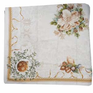 Mantel 8 Puestos Gobelino Candle Dorado GENESIS 140 X 260 Cm