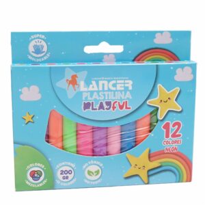 Plastilina De Colores Neón LANCER 12 Piezas