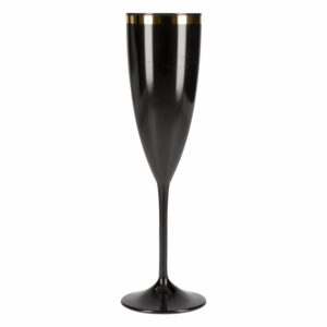 Copa Para Champagne Plástica Prime Golden Negro NEOPLAS 170 Ml