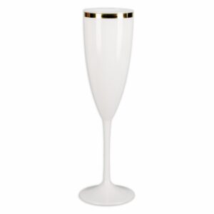 Copa Para Champagne Plástica Prime Golden Blanco NEOPLAS 170 Ml