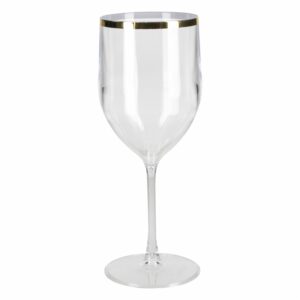 Copa Para Vino Plástica Génova Golden Transparente NEOPLAS 400 Ml