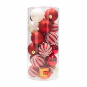 Set De Bombillos Rojo Blanco Decorado JOY X 24 Uds De 6 Cm