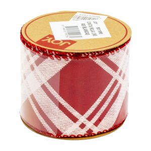 Cinta Roja Líneas Blancas JOY 6,3 Cm x 4,57M