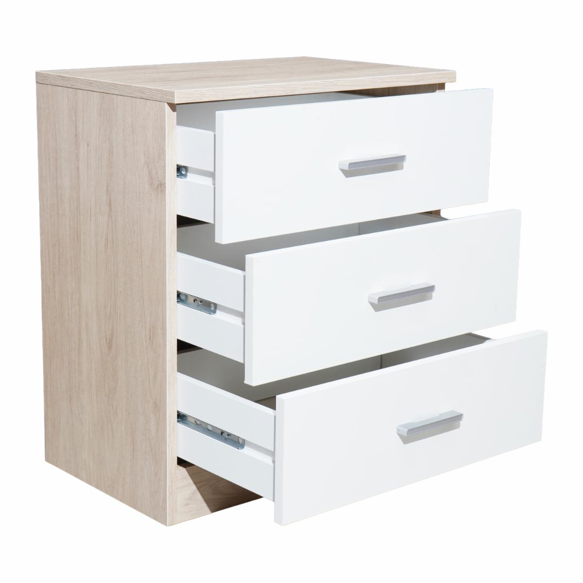 Velador 3 Cajones Couple Blanco FABRIKIT MDF