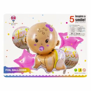 Globo Aluminio Niña GOLDEN SWALLOW BALLOON 5 Piezas